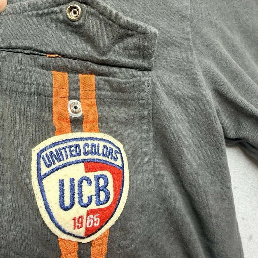 United Colors of Benetton Polo Shirt Gray‎ Long Sleeve UCB 1965